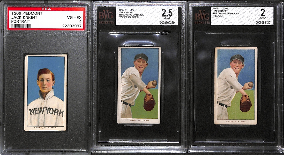 Lot Detail - Lot of 3 NY Yankees 1909-11 T206 Cards - Jack Knight 